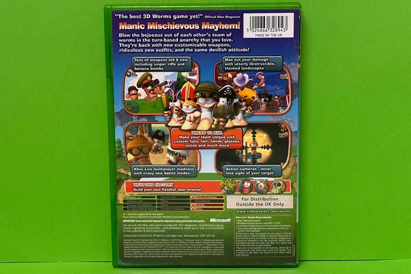 Worms 4 Mayhem - Xbox Original - Pre-Owned