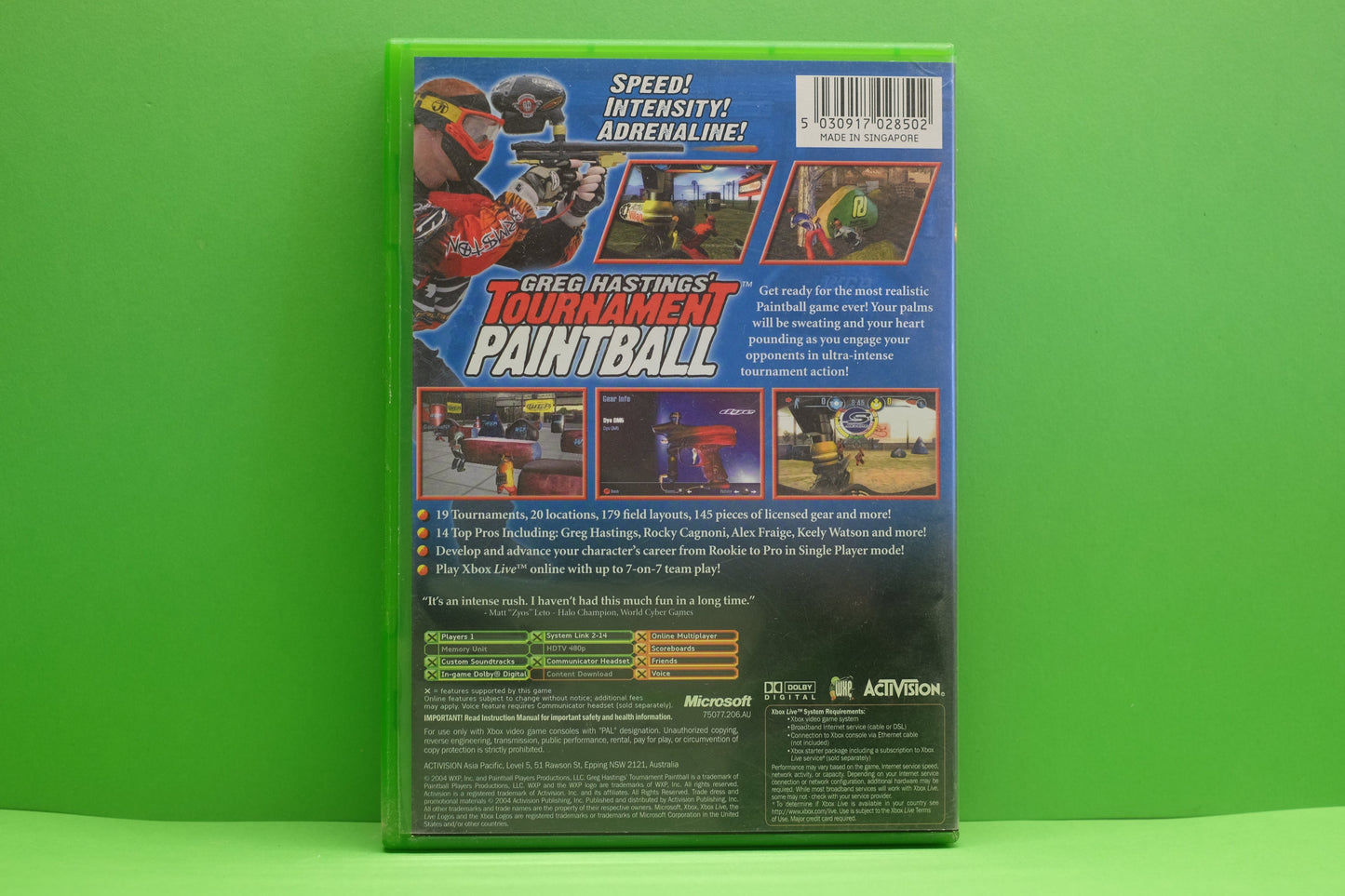 Greg Hastings Tournament Paintball - Xbox Original - Pre-Owned