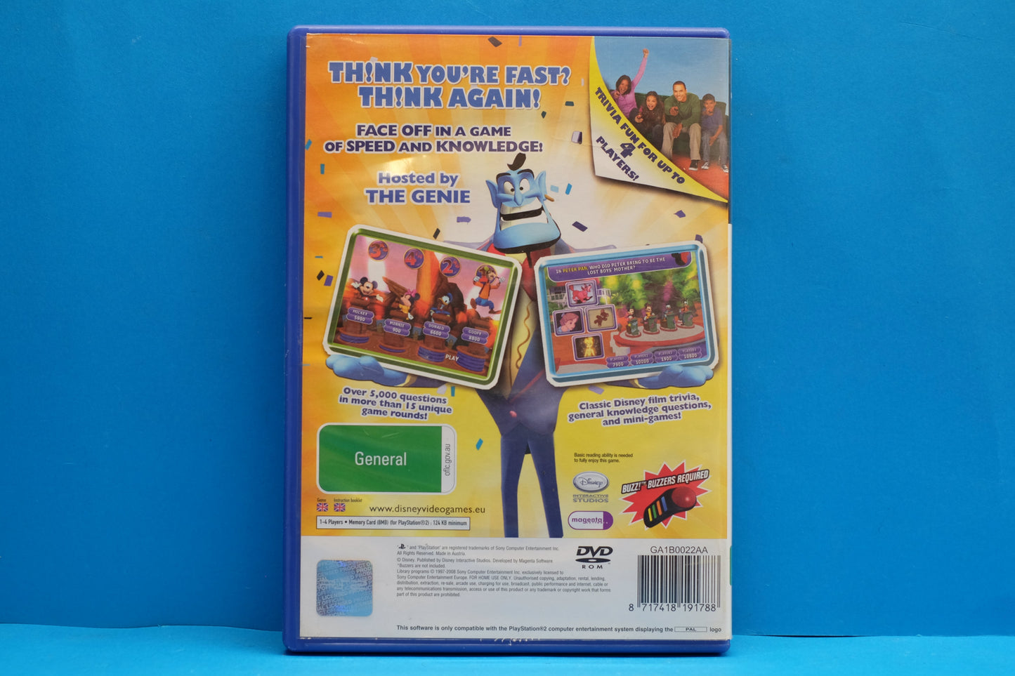 Disney Think Fast The Family Quiz Game - Playstation 2 - Pre-Owned