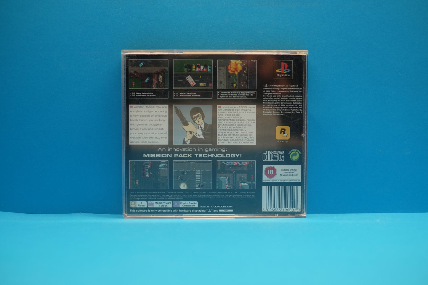 Grand Theft Auto Mission Pack #1 London 1969 *Complete W/ Manual & Map* Playstation 1