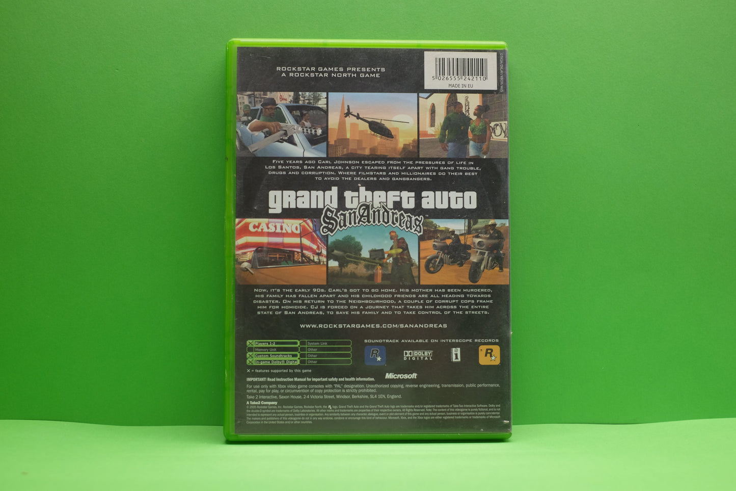 Grand Theft Auto San Andreas *No Manual* - Xbox Original - Pre-Owned