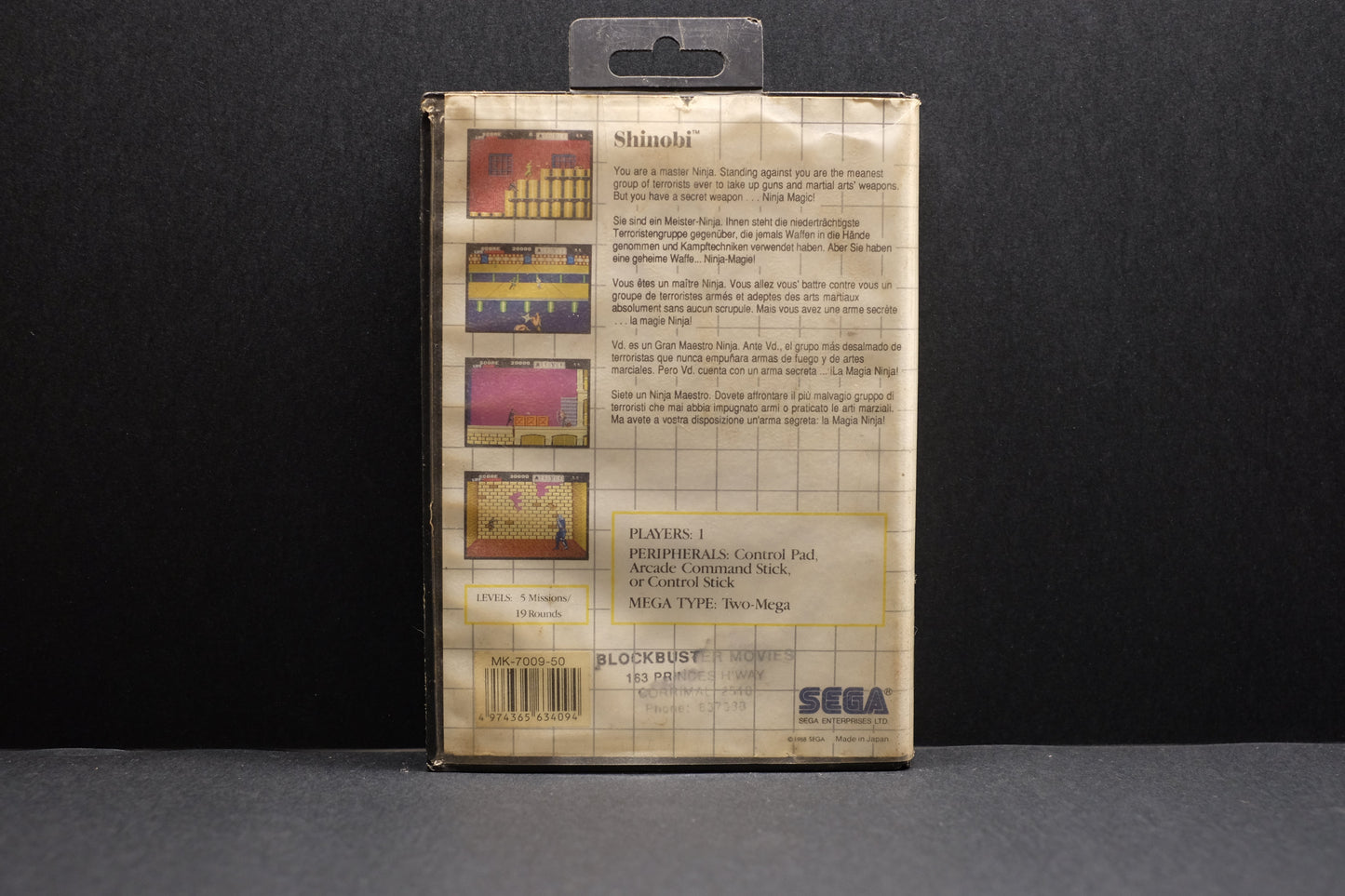 Shinobi - Sega Master System - Pre-Owned