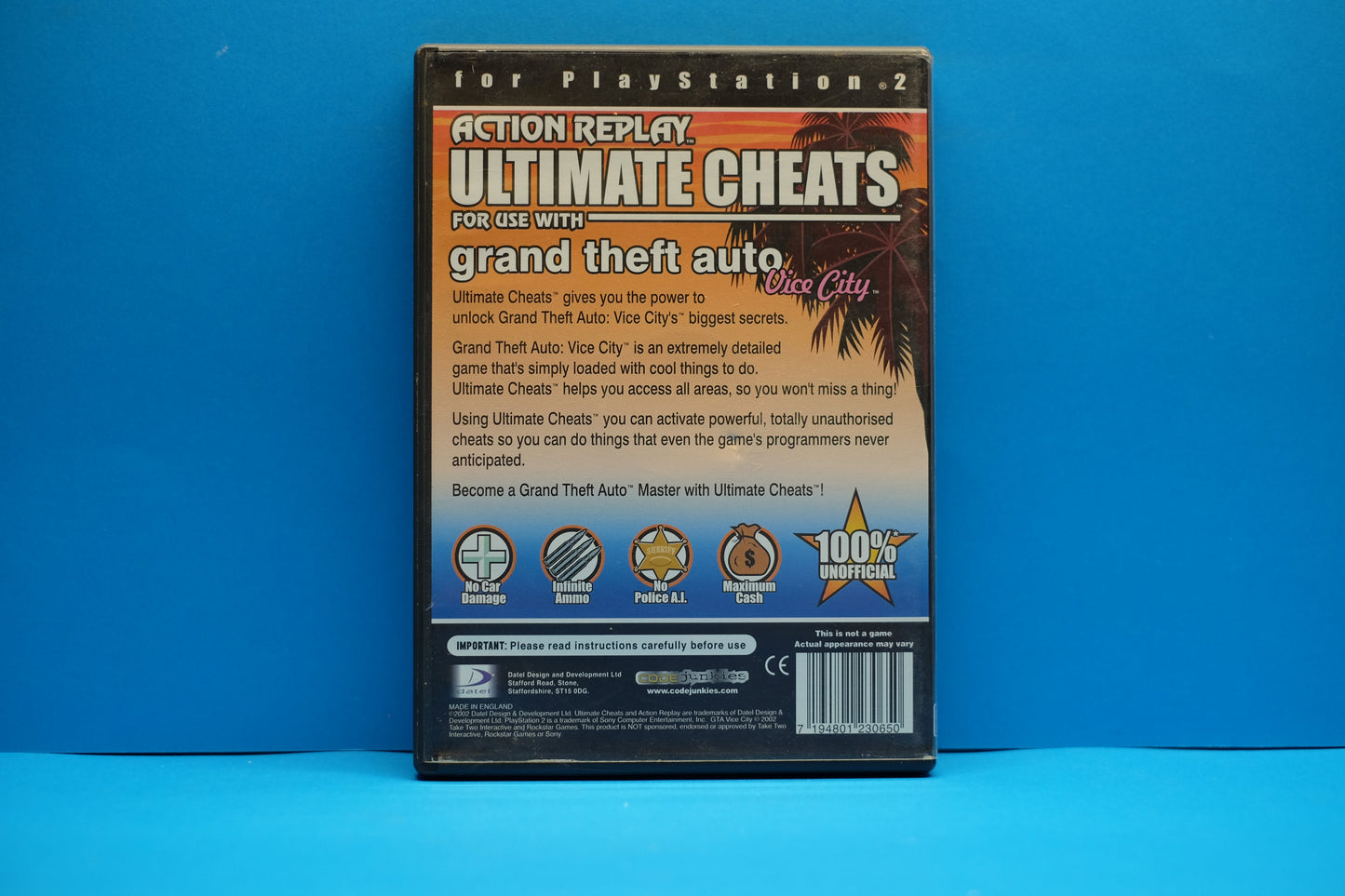 Action Replay Ultimate Cheats For Use With Grand Theft Auto Vice City - Playstation 2 - Pre-Owned