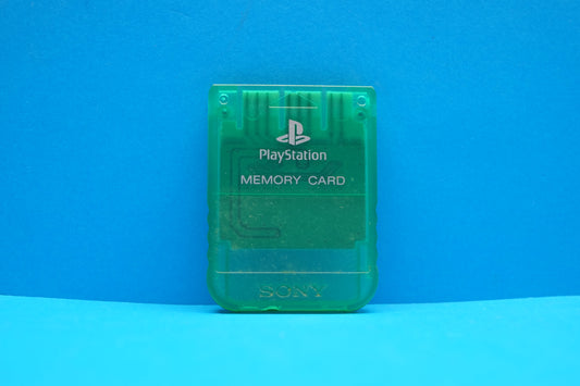 Official Playstation 1 (Transparent Green) Memory Card - Pre-Owned