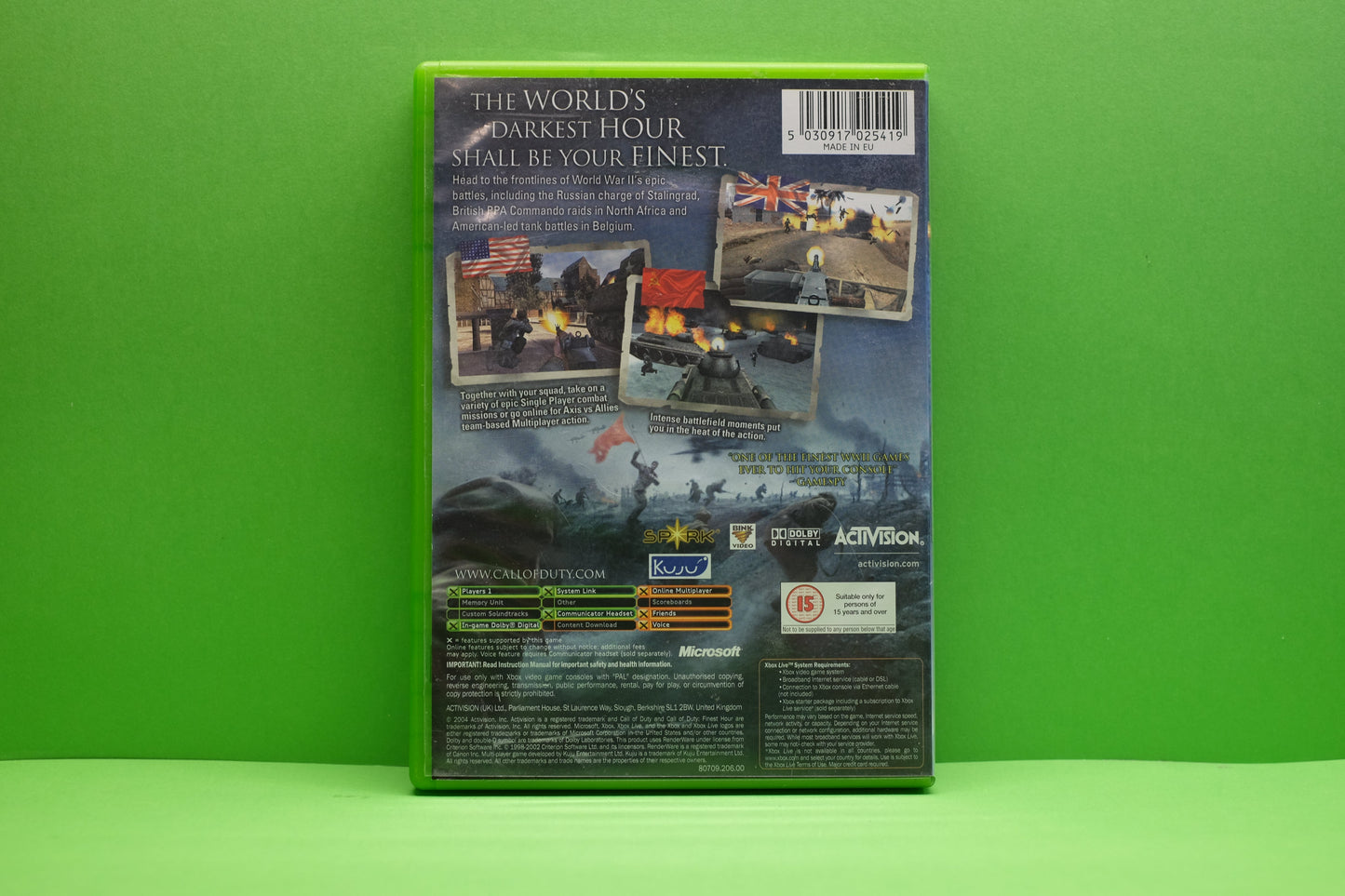 Call Of Duty Finest Hour - Xbox Original - Pre-Owned