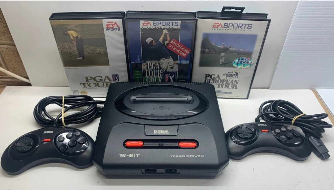 Sega Megadrive II Black Console Boxed x2 Controllers & x3 Games - Pre-Owned