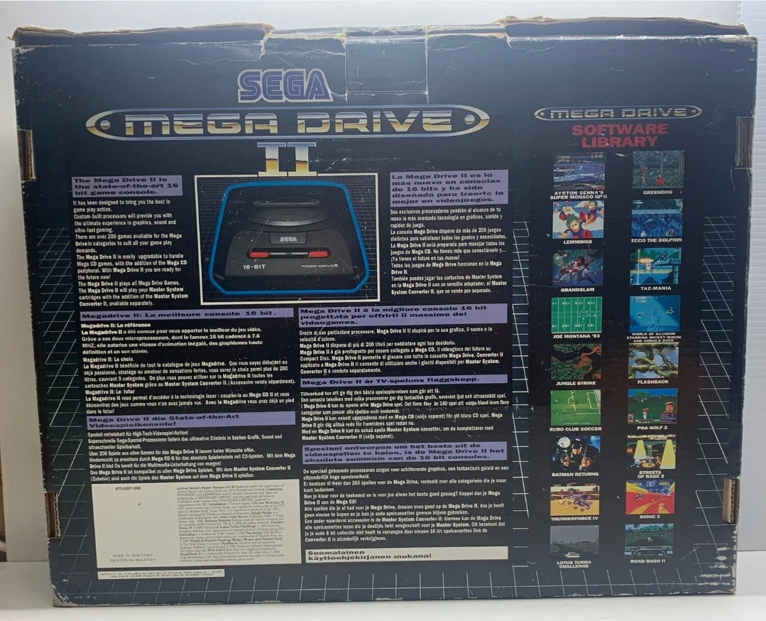 Sega Megadrive II Black Console Boxed x2 Controllers & x3 Games